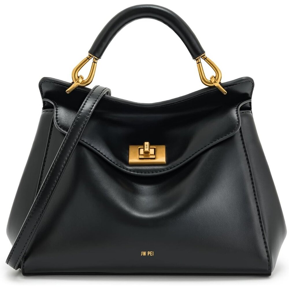 Elegant Black Vegan Leather Handbag For Women - Stylish & Versatile Design